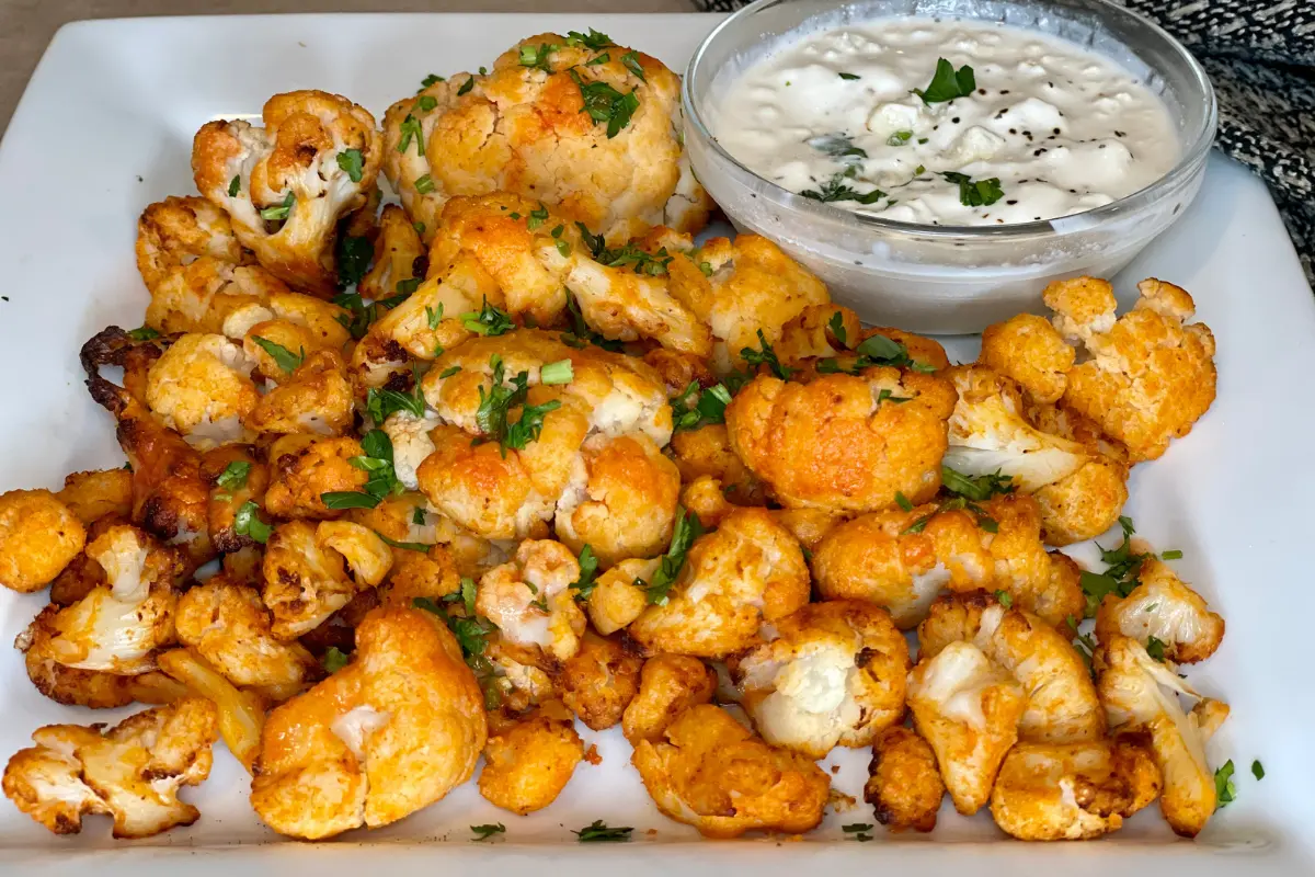 Air Fried Buffalo Cauliflower